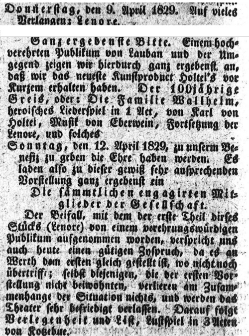 1829 Wchentlicher Anzeiger eine gemeinntzige unterhaltende Wochenschrift fr Lauban 04.04.