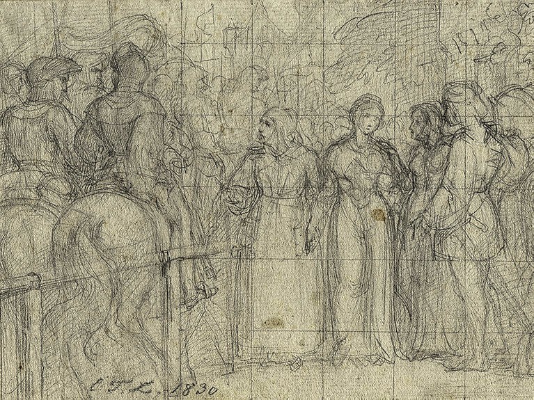 sketch of composition for the painting leonora ca 1829 eremitage